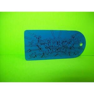 Mousin Around Pinball Machine Plastic Key Chain Retro Game Promo Blue Logo 1989